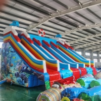 Toboggan aquatique gonflable en PVC avec logo personnalisé pour événements extérieurs, accessoires publicitaires pour entreprises, articles promotionnels