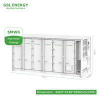 Промышленная солнечная система хранения энергии GSL ENERGY для коммерческого использования, 3.7 МВт·ч, 1 МВт·ч BESS LiFePO4, 5 МВт·ч автономная система с жидкостным охлаждением, OEM