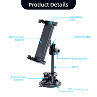 Supports de tablette de bureau 360 Rotation Heavy Duty Forte Ventouse Supports de téléphone portable Support universel de téléphone portable pour tableau de bord de voiture