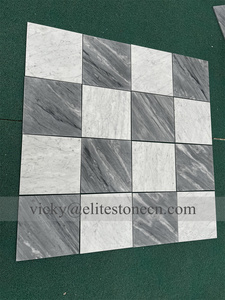 Autocollants de <span class=keywords><strong>carrelage</strong></span> en marbre gris et blanc, effet damier, autocollants en <span class=keywords><strong>vinyle</strong></span> imperméables à coller et à décoller pour la cuisine et le salon - Product Image 2