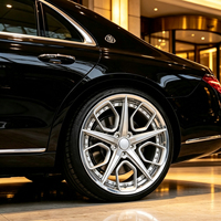 Nouvelles jantes forgées multi-rayons 2 pièces sur mesure, finition argentée polie, 5 trous, compatibles Porsche Audi, en alliage d'aluminium pour véhicules de tourisme