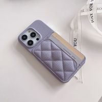 Nouvelle coque de protection en cuir grain litchi avec fentes pour cartes pour iPhone 15, 17 Pro, 16 Pro Max