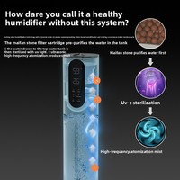 Humidificateur sur pied, purification de l'air, capacité de 7,5 L, fonction antibactérienne, fonctionnement ultrasonique silencieux, grand format pour la maison et l'hôtel