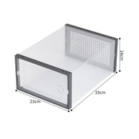 Armoire à chaussures transparente empilable anti-poussière rectangulaire en plastique épaissi étagère à chaussures boîte de rangement pliable pour chaussures