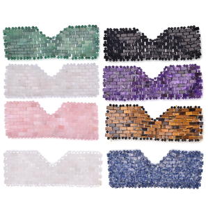 Hot Real Handmade <span class=keywords><strong>Stone</strong></span> Jade Eye Mask quarzo rosa Face Facial Healing Eye Mask Gemstone Crystal Eye Mask of Sleep Anti Aging - Product Image 6