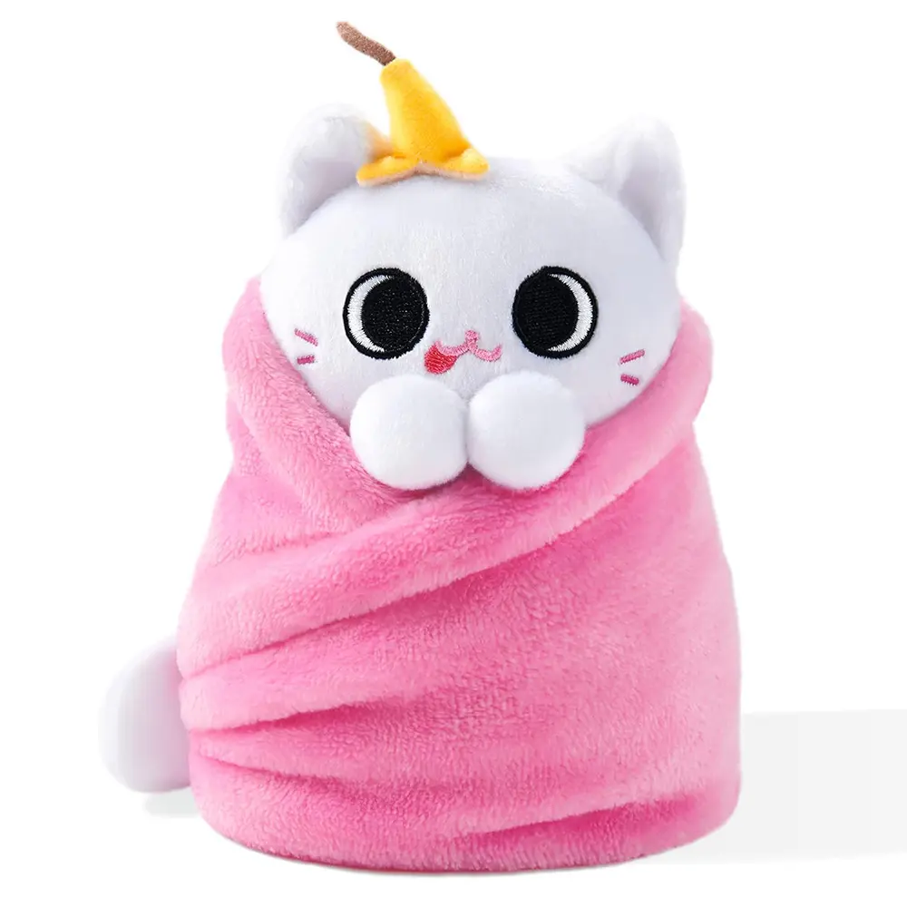 Adorable Cat Stuffed Plush Doll Custom Wrapped Bath Towel Cat Plushies Boys Girls Gifts Banana Cat Educational Toys for Kids