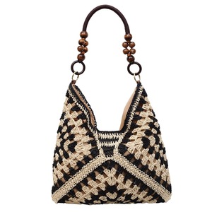 Bolso Tote de Gran Capacidad Estilo Vacaciones de Verano para Mujer, de Paja Calada, para <span class=keywords><strong>Playa</strong></span>, Viajes y Uso Diario, RTS, Pedido Mixto al por Mayor - Product Image 2