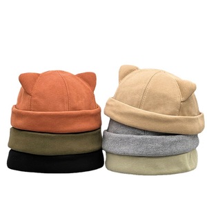 Sombrero de melón con orejas de gato para <span class=keywords><strong>mujer</strong></span> Otoño e invierno Nueva <span class=keywords><strong>gorra</strong></span> y sombrero informal dulce y lindo para estudiantes - Product Image 1