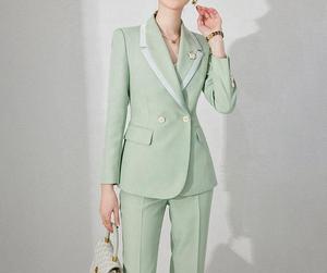 Blouses roses personnalisées trois pièces femmes travail formel OL dames costumes élégants ensembles de pantalons sur mesure pour les femmes - Product Image 5