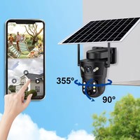 Dernier modèle Système de surveillance couleur à double écran sans frais d'alimentation Données en nuage Vision nocturne de mouvement Sécurité de suivi des humanoïdes