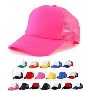 Chapéu de espuma lisa para caminhoneiros, venda quente de preço barato, boné para crianças, caminhoneiro personalizado, chapéu e tampas para caminhoneiros
