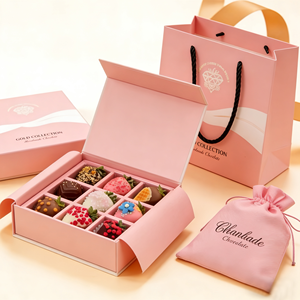 Boîte cadeau en papier gaufré imperméable de luxe avec doublure en éponge pour chocolat - Emballage haut de gamme - Product Image 4