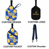 Pochette de transport personnalisée OEM pour raquette de pickleball avec fermeture éclair et bordure noire, idéale pour les cadeaux d'équipe de club – Fabrication chinoise
