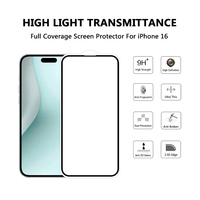 Pelindung layar HD iPhone, penutup pelindung layar kaca Tempered untuk iPhone 16 15 14 13 12 11 Pro Max 9H