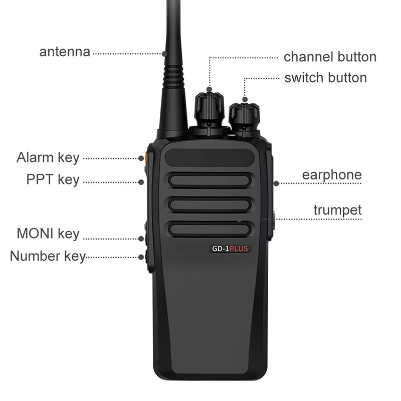 Walkie talkie de longo alcance 5 km, com antena, rádio de duas vias, 5w/10w, à prova d' água, kie talkie