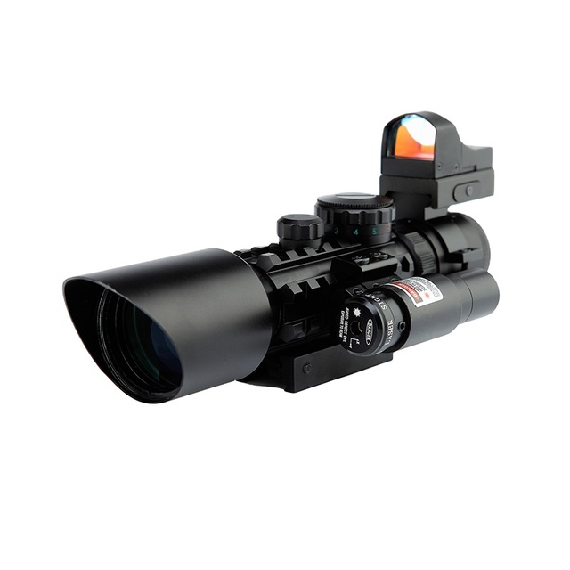Spike 3-10X40 Dual Illumination Scopes, Optical Scope with Red Dot Laser