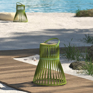 Lámparas Solares de Jardín con Cuerda de Ratán Verde, Listas para Enviar - Product Image 2