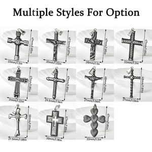 สร้อยคอจี้รูปกางเขนสไตล์พังก์สีดำทำจากสแตนเลสสำหรับผู้ชายและผู้หญิง  วัสดุไทเทเนียมสตีล วินเทจ  จี้เสริมสิริมงคล  เครื่องประดับสำหรับงานปาร์ตี้ ของขวัญ - Product Image 6