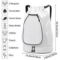 Sac de raquette durable et facile à nettoyer pour le pickleball et le tennis, sac de pickleball pratique avec fermetures éclair fluides et sangle pour l'entraînement et les sports de plein air