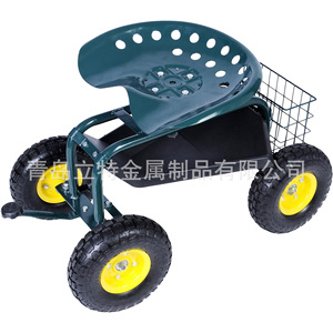 Chariot de jardin à 4 roues avec structure métallique robuste pour usage extérieur - Product Image 4