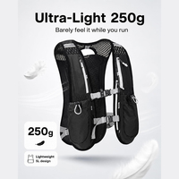 Gilet d'hydratation 5L léger, respirant, pliable, imperméable avec bouteilles d'eau, réglable pour course à pied, trail et marathon