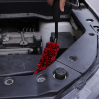 Brosse à roues incurvée en laine synthétique de 17 pouces pour le detailing automobile, sans métal, sans rayures et résistante aux produits chimiques, outil de lavage de voiture