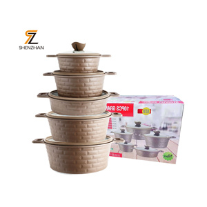 Juegos de utensilios de cocina de <span class=keywords><strong>aluminio</strong></span> <span class=keywords><strong>fundido</strong></span> a presión para cocina al por mayor juego de ollas de cocina antiadherentes con revestimiento de granito - Product Image 1