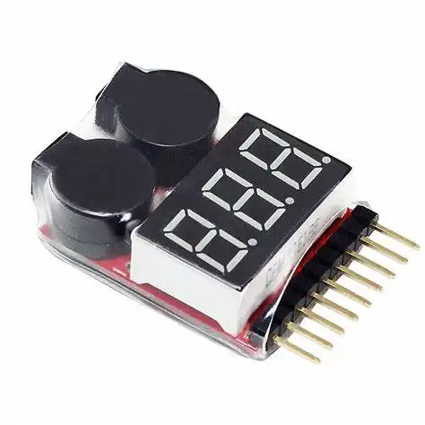 RC 1-8s Lipo Battery Tester Monitor Low Voltage Buzzer Alarm Voltage Checker with LED Indicator for Lipo LiFe LiMn Battery