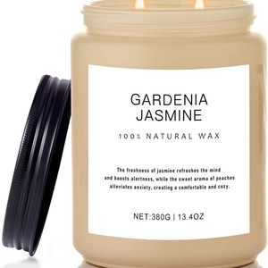 Bougie parfumée de luxe à 2 mèches en cire de soja, faite à la main, lavande et agrumes, vente en gros, marque privée, grand pot en verre avec couvercle pour la décoration intérieure - Product Image 4