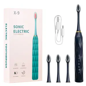 Sonic Escova de dentes elétrica para adultos, escova de dentes recarregável inteligente com 4 peças de cerdas macias, escova elétrica para limpeza dos dentes