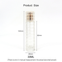 Bouteille de parfum en verre cylindrique transparente vide personnalisée de 30ml emballage cosmétique joint de goulot d'étranglement Botal Parfum avec bouchon de pompe de pulvérisation