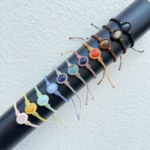 Braccialetto Unisex Regolabile in Corda Intrecciata con Cristallo Naturale Ovale di Labradorite, Gioiello Curativo in Quarzo - Product Image 5