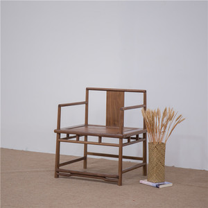 Rắn gỗ Zen ghế trà trong óc chó màu hiện đại Thiết kế Trung Quốc cho nhà cho phòng khách hoặc khách giải trí phong cách ELM ghế trà - Product Image 4