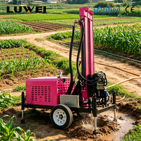 Équipement de forage de puits d'eau sur roues, machine de forage hydraulique pour la construction de puits d'eau souterraine
