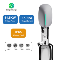 Cargador de Vehículos Eléctricos Wallbox de 11.5kW con Certificación CE, Nuevo, Clasificación IP65, Habilitado para WiFi, Control por Página Web, Enchufe Tipo 2 GB Mennekes, Listo para Usar