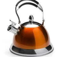 Bouilloire sifflante ergonomique à poignée froide au toucher, en acier inoxydable de qualité alimentaire, avec fond à induction, 2,5L-3,5L