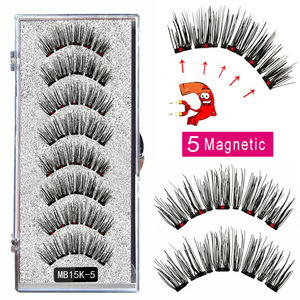 Kit de Pestañas Magnéticas Reutilizables de Pelo Sintético, 2 Pares por Caja, 5 Imanes, Sin Necesidad de Pegamento, Pestañas Magnéticas Naturales, <span class=keywords><strong>Maquillaje</strong></span>, Pestañas Postizas - Product Image 2