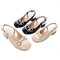 Chaussures pour enfants Filles Talons hauts 2026 Nouveau style Chaussures habillées Rétro Talon épais Petit bout carré Talon bas Mary Jane Fermeture à boucle