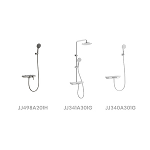 Ensemble de mitigeur de douche en laiton DongPeng 59A à touches de piano avec étagère en verre trempé et affichage numérique intelligent pour la rénovation de salle de bain d'hôtel moderne - Product Image 2