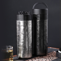 Thermoses en titane 400ML poche Portable café thé bouteille d'eau Ti tasse isolée élégant flacons à vide