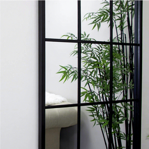Luxury Handmade Modern Extra Large Rectangle <strong>Black</strong> Metal Framed <strong>Window</strong> Style Glass Wall <strong>Mirror</strong> - Product Image 3