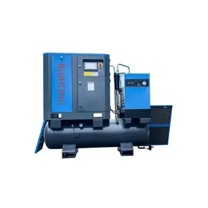 Low noise Rotary Industrial Integrated 7.5/10HP Screw air Compressor with Tank filter and Dryer 4 in 1 air compressor