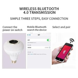 <span class=keywords><strong>Ampoule</strong></span> LED RGB 12W E27 85-265V avec haut-parleur Bluetooth pour la <span class=keywords><strong>musique</strong></span>, idéale pour la décoration de chambre et de fête - Product Image 5