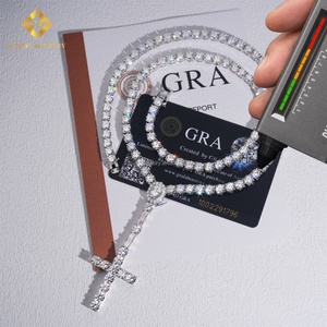 ชุดสร้อยคอจี้เพชรแบบไขว้สไตล์ฮิปฮอปสำหรับผู้หญิงสินค้าออกใหม่ - Product Image 4