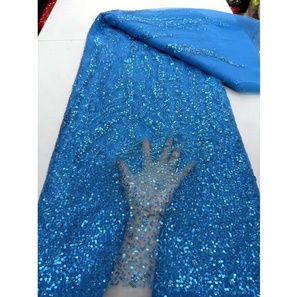 Tela <span class=keywords><strong>de</strong></span> Encaje con Lentejuelas en Oferta, Encaje Africano, Tela Bordada <span class=keywords><strong>de</strong></span> Moda para <span class=keywords><strong>Vestidos</strong></span> <span class=keywords><strong>de</strong></span> Novia Europeos y Americanos - Product Image 4