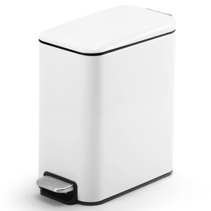 Xinan Compact 8L Stainless Steel Foot <strong>Pedal</strong> Waste <strong>Bin</strong> PP <strong>Liner</strong> Keeps Lid Open Home Office Bathroom Bedroom Living Modern - Product Image 4