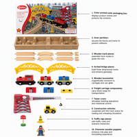 Ensemble de construction et de train électrique de chantier de 70 pièces - Jouet éducatif de transport pour enfants de 3 à 8 ans