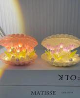 LED 3D Simulation Tulipe DIY Lampe Miroir Lumière Chevet Bureau Fleur Atmosphère Romantique pour la Décoration de la Maison Fait à la Main DIY Shell Tul
