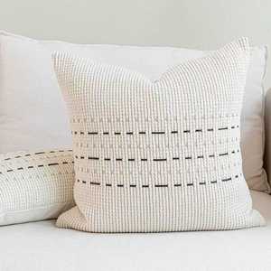 Canapé de style zen médiéval en coton et lin Jacquard <span class=keywords><strong>beige</strong></span> et <span class=keywords><strong>taupe</strong></span> pour housse de <span class=keywords><strong>coussin</strong></span> de chambre - Product Image 5