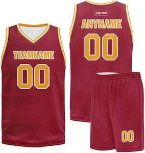 Ventes en gros de maillots et shorts de basket-ball unisexes sur mesure, uniformes d'équipe sportive de haute qualité, impression par sublimation, 100% polyester - Product Image 1